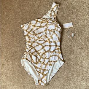 NWT Michael Kors One Shoulder Swimsuit 12